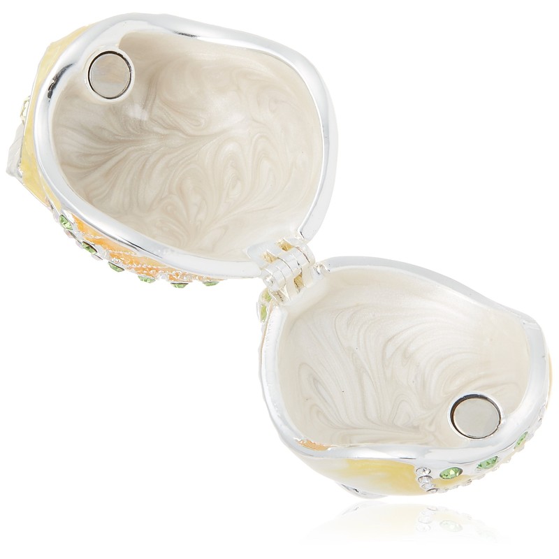 PIEARTH EX575-4 Jewelry Box, Tiara Owl (Citron Yellow), Crystal Resin