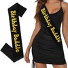 BAHABY Black Satin Sash with Gold Foil Birthday Sash for