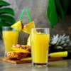 Tropical Drink Mango Pineapple Turmeric Honey Natural Refresher with Marigold