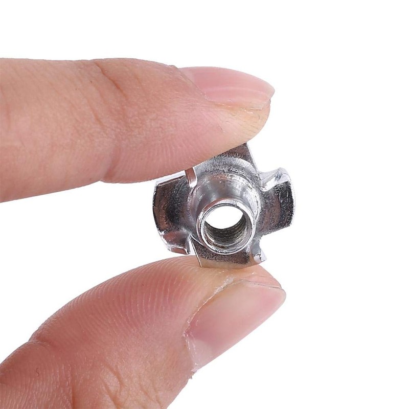 Eujgoov 4 Prong Zinc Plated Carbon Steel T Nuts for