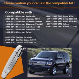 FFFauto Exterior & Interior Door Handle Set Door Handles Kit Compatible with 2007-2013 Chevy Avalanche, Silverado, Suburban, Tahoe, GMC Sierra, Yukon, Escalade