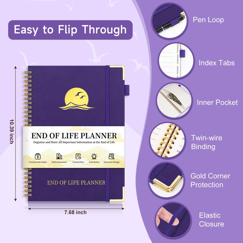 End of Life Planner, Estate Planning Organizer with Tabs for