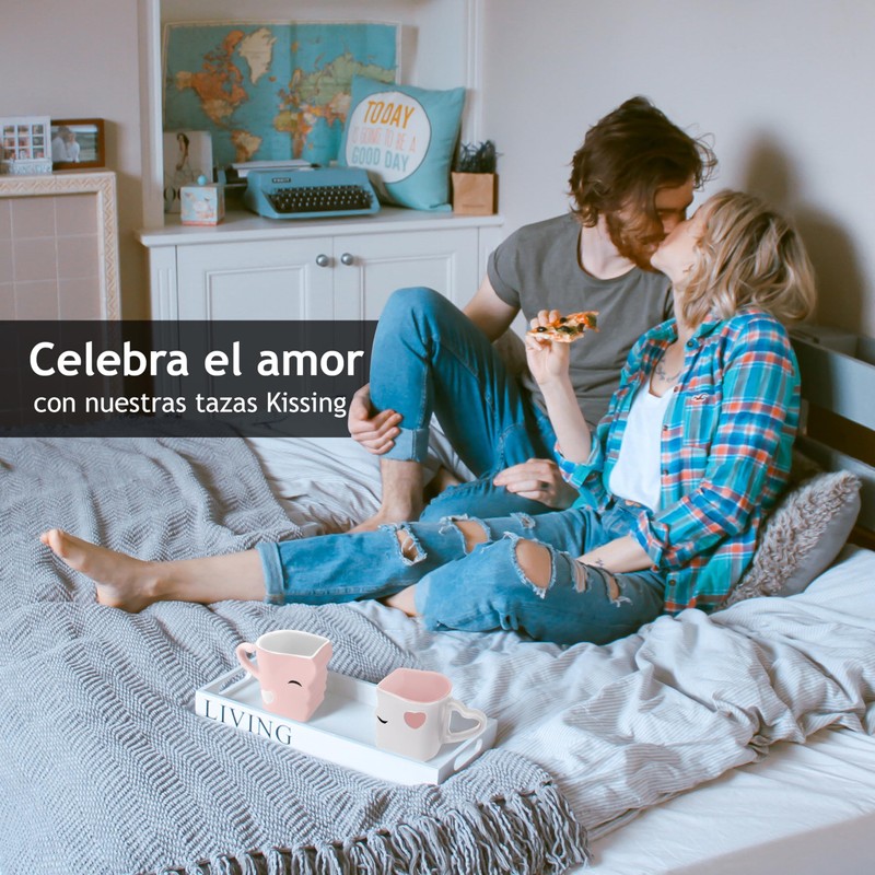 MIAMIO - Juego de tazas de café y besos de