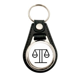 Huuraa Key Chain Libra Zodiac Symbol Pendant Size with Zodiac Sign Symbol Gift Idea for Friends and Family, Metal with faux leather