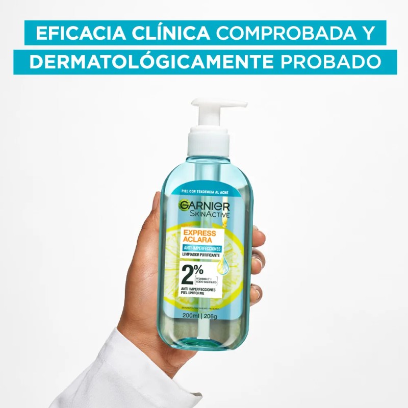 Garnier Express Aclara Limpiador Purificante Para Piel Con Tendencia Al