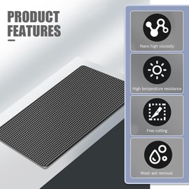 Tapete Antideslizante para Tablero de Instrumentos, 10.63" x 5.9" de PU Impermeable para Panel de Control Central, Tapete de Protección de Almacenamiento, Cortable con Súper Fuerte Adsorción