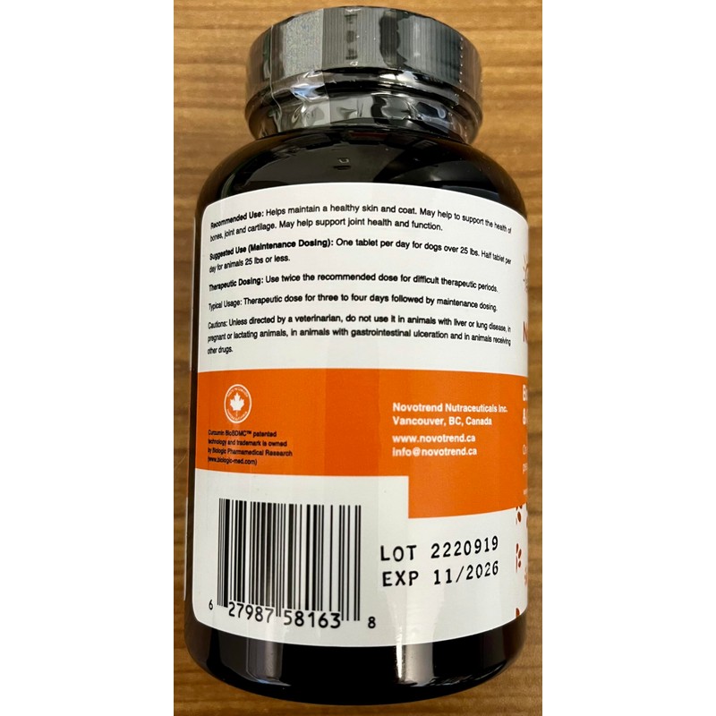 NovoCurcumin Pet+ BioBDMC30 Bone & Joint - Skin & Coat