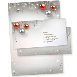 Gala Design 25 Sets Christmas Letter Paper with Envelope without Window Christmas Paper A4 Printer Paper
