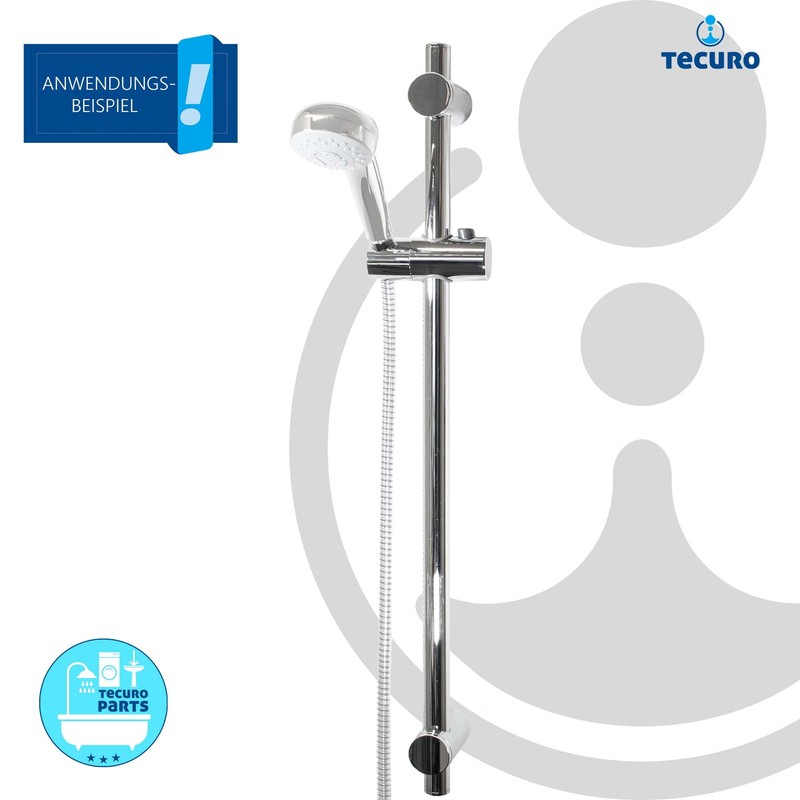 tecuro SUN Shower Rail 115 cm with Variable Wall Fixings