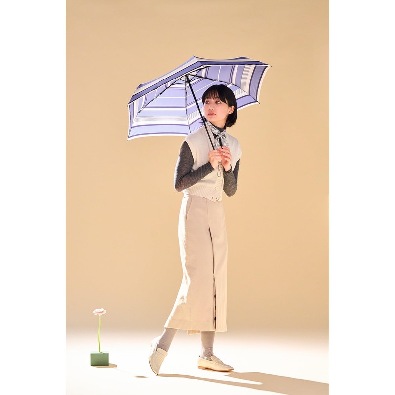 Waterfront U360-0871BR1-B0 Umbulatio Series Folding Umbrella, Handy Roof Folding, Multi-Border,