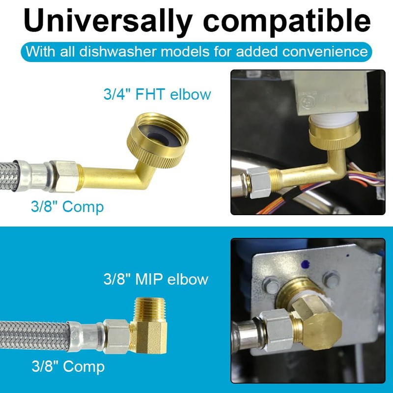 TT FLEX Universal Dishwasher Installation Kit,4 Ft Stainless Steel Dishwasher