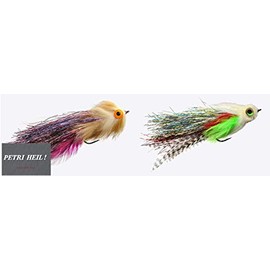 blntackle76 Set of 2 Jenzi Predatory Fish Streamers with Eye of Jenzi Approx. 17 cm, 6/0 Hooks + Free Petri Heil! Sticker