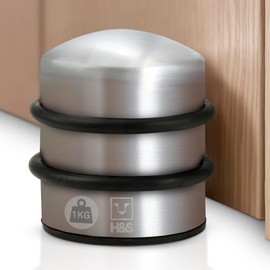 H&S H&S 2.2lb Heavy Door Stop - Non-Scratch Stainless Steel Chrome Door Stoppers for Floor - Portable Door Stopper for Floor Protection Indoors