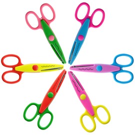 Honbay Pack of 6 Assorted Colors Kids Smart Paper Edger Scissors for Teachers, Students, Crafts, Scrapbooking, DIY Photos, Album, Decorative