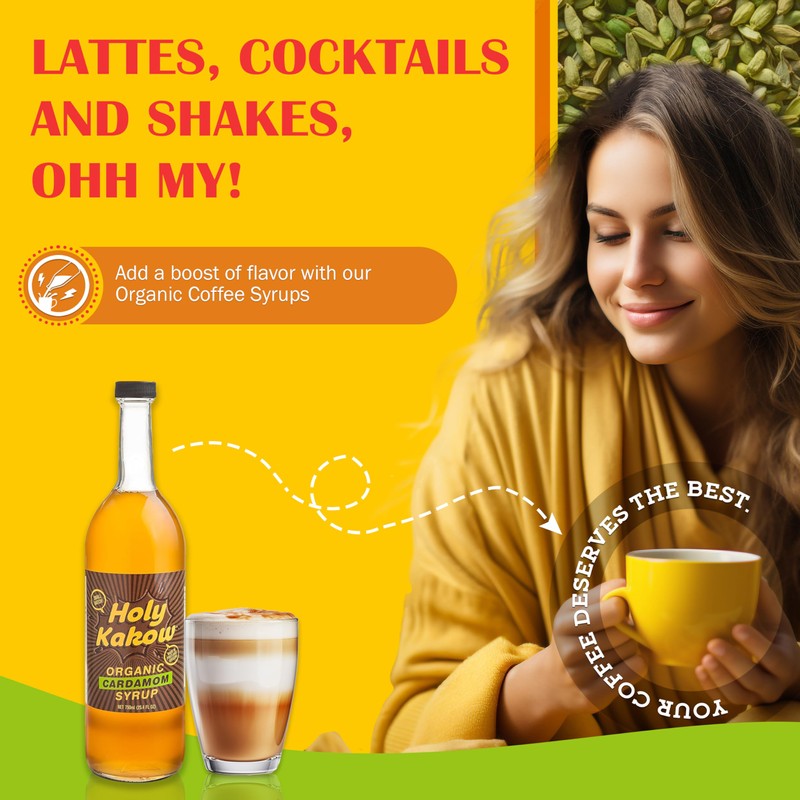 Holy Kakow Cafe Organic Cardamom Syrup - Cardamom Syrup, Coffee