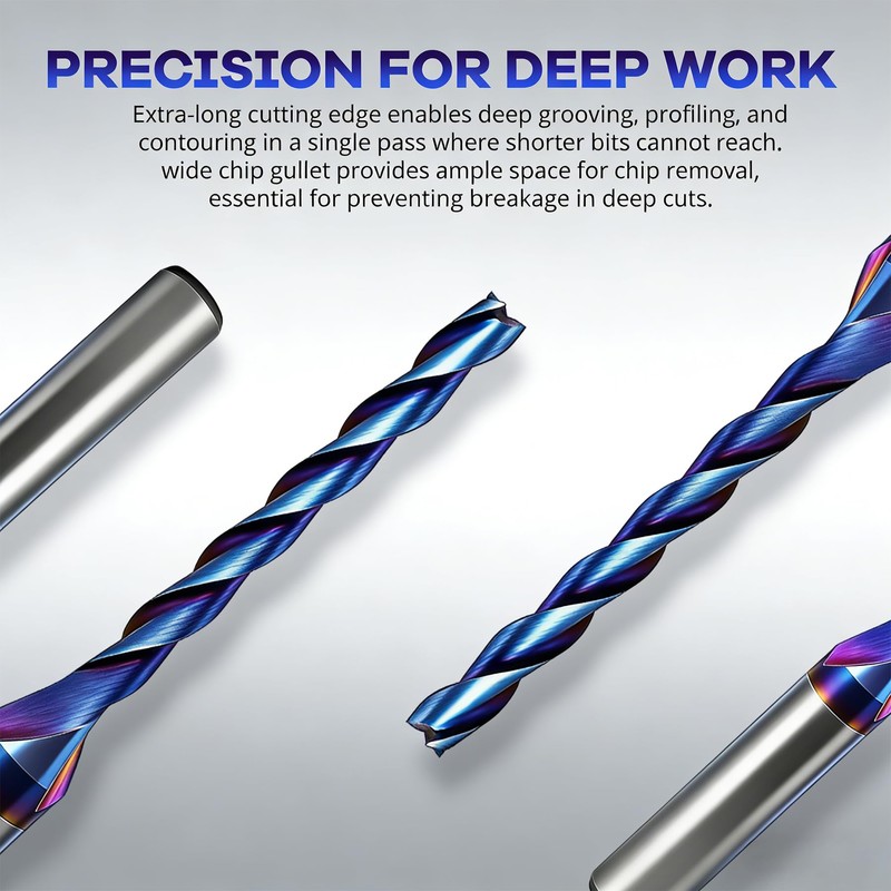 CNC Router Bit 1/8 inch Cutting Dia, 1/4 inch Shank,