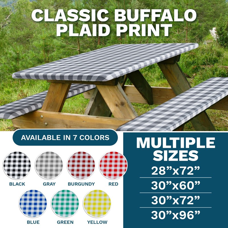 Sorfey Picnic Table Cover with Bench Covers -Fitted with Elastic,