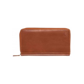 Mancini Casablanca Full Grain Leather RFID Secure Deluxe Passport/Travel Organizer, Cognac