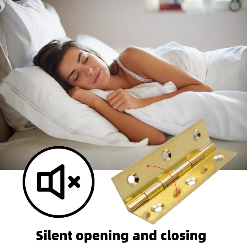 Door Hinges in 4Pcs,Brass Door Hinges,2.5inch Heavy Duty Ball Bearing,Folding