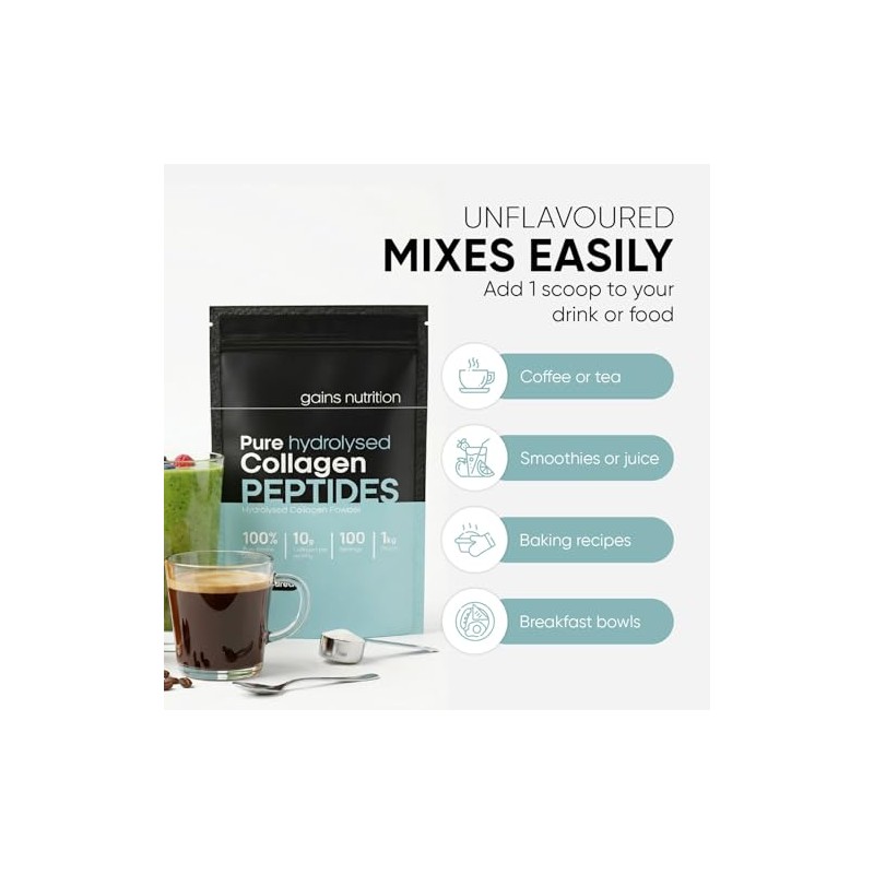 GN Hydrolysed Collagen Peptides Powder, Bovine, Unflavoured, Type I and