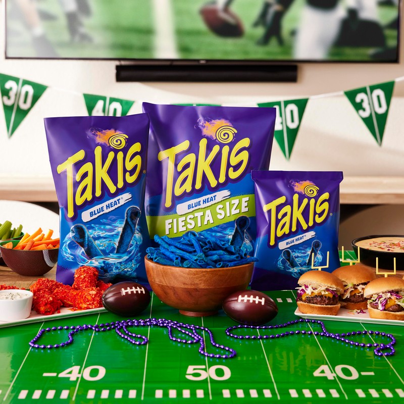 Takis Blue Heat Rolled Tortilla Chips, Hot Chili Pepper Artificially