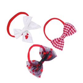 Baluue 3pcs Girl Headbands with Bows Valentine's Day Hair Accessories for Little Mesh Veil Comfortable and Stylish present