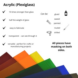 BuyPlastic 2208 Yellow Transparent Colored Acrylic Sheet   1/8" x 12" x 12"