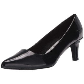 Easy Street Women's Pointe Pump, Black Patent, 8.5