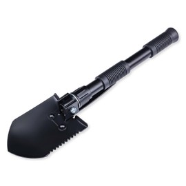 Herbertz Mini Folding Shovel Stainless A3 Steel 40cm Nylon Case with Belt Loop Heavy Duty Outdoor Garden Camping Hiking Black