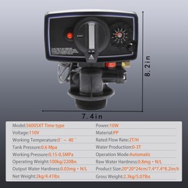 DEVALLEY 5600 Water Softener Valve,12-Day Timer Control Control Valve,Timer Valve Water Softener,High Performance Digital Metered on Demand Replacement Head and Water Distributor……