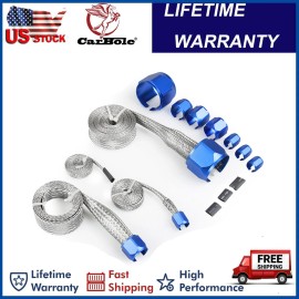 CARBOLE Braided Hose Cover Sleeve Vacuum Fuel Radiator Oil Line Dress-UP Stainless Steel