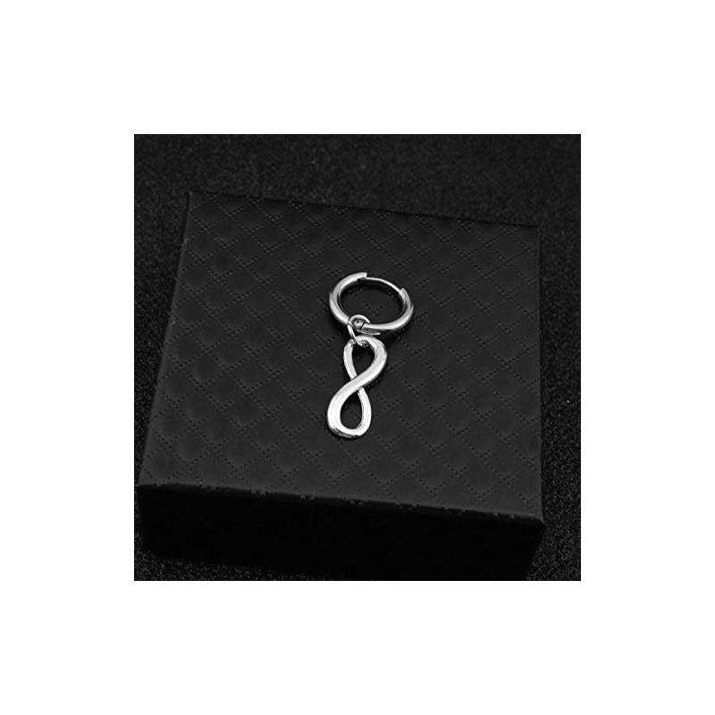 BTS Pierced Earrings, Unisex, Surgical Stainless Steel, Single Ear ∞,