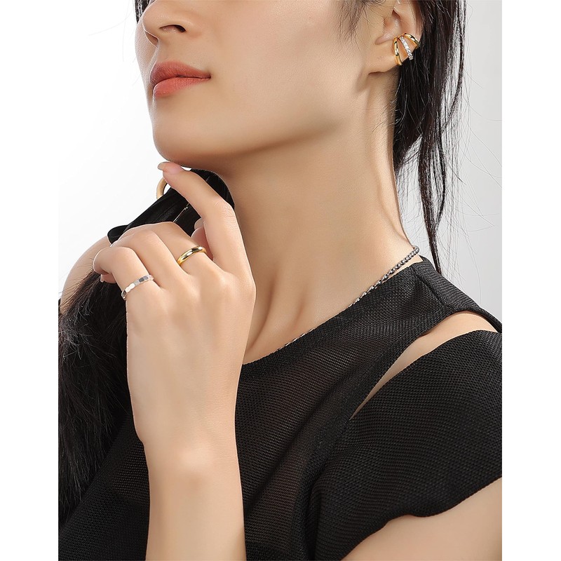 Lady Like Ear Cuff Earrings, Non-Hole Ear Accessories, 8 Pieces,
