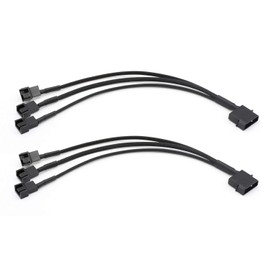 2 Pack Molex to 3 Pin or 4 Pin Fan Adapter Computer PC Case Fan Power Splitter Cable, 10 inch