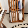 YOWOS Rotating 360 Display Spinning Bookshelf Tower, Bamboo Floor Standing