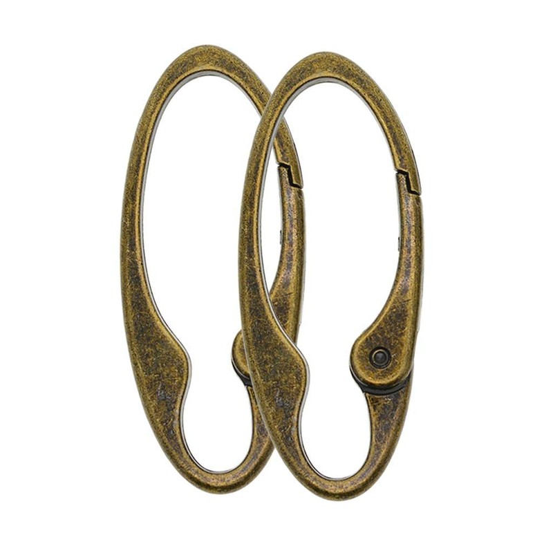Sharplace Pack of 2 Vintage Bronze Oval Carabiner Spring Snap