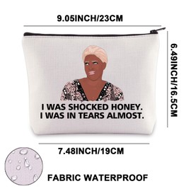 G2TUP RHOA Makeup Bag Nene Fans Gifts Housewives Gifts I was Shocked Honey I was in Tears Almost Reality TV Show Zipper Bag (IWas CA)