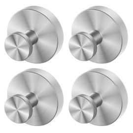 Pack of 4 Towel Rails No Drilling Suction Cup Hooks for Kitchen and Bathroom Reusable Towel Holder Suction Cup Wall Hook Strong Hook Multifunctional Bathrobe Hook Loofah Coat Hook, Silver