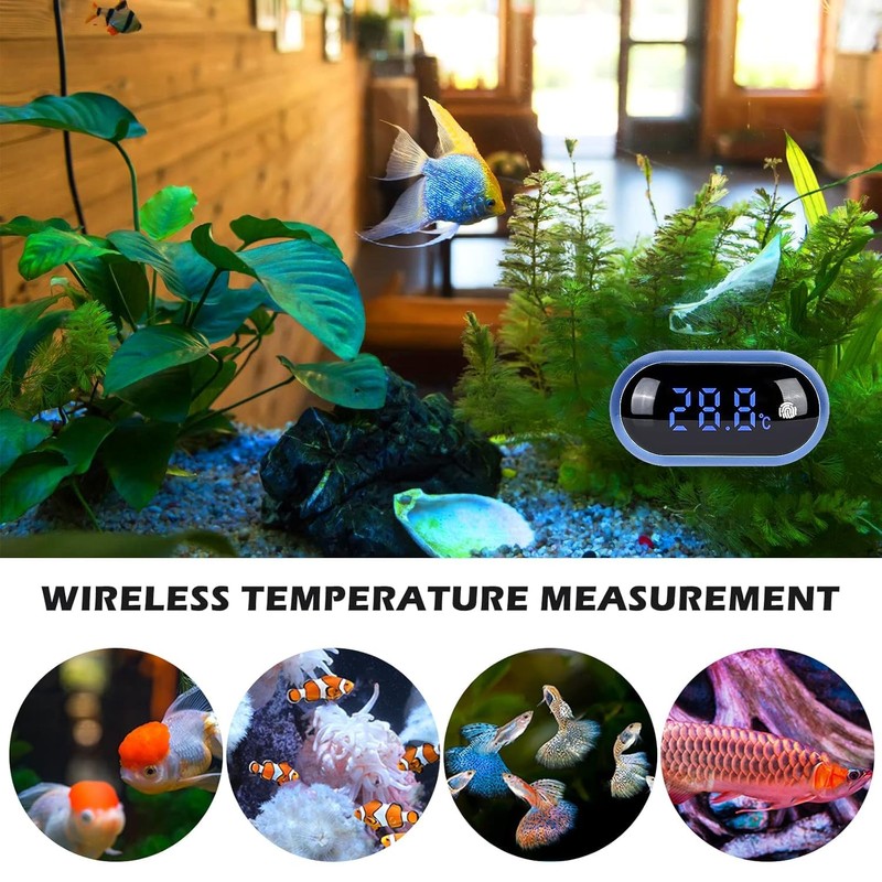Hsthe Sea Fish Tank Thermometer with Touch Screen Function LED