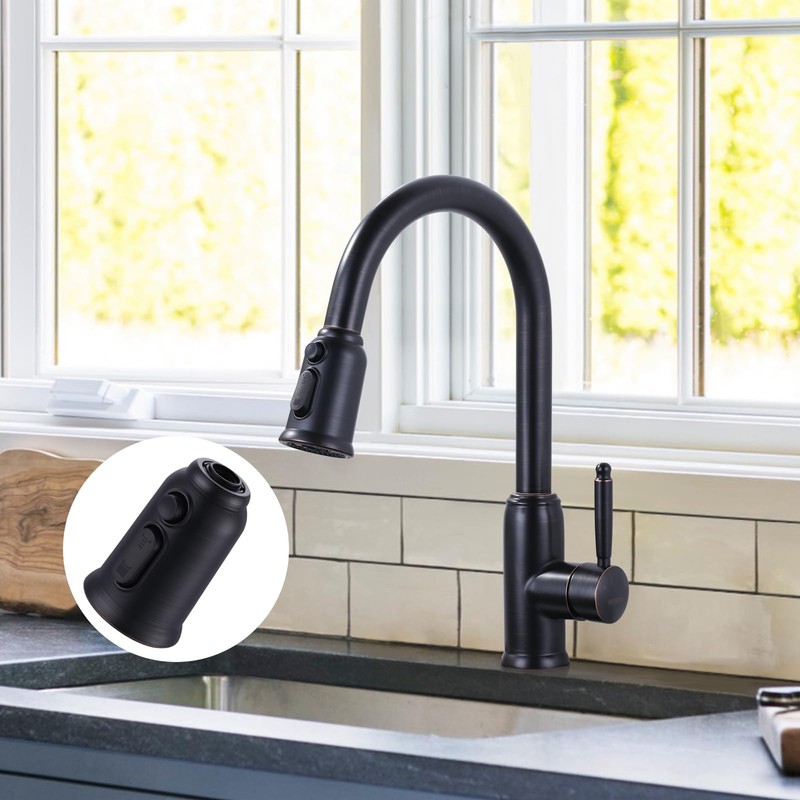 ALEASHA Pull Down Kitchen Faucet Spray Head Replacement, 3-Function Kitchen