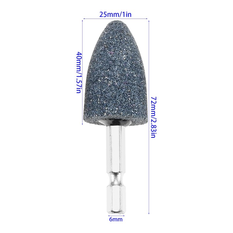 dophee 10Pcs 25mm Cone Shape Aluminum Oxide Mounted Grinding Stones