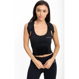 Posture Corrector Deluxe, Magnetic, Adjustable Straps, Neoprene, Four Colours (Large, Black)