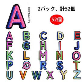 Embroidered Patch Letters Alphabet Patches Embroidery Patches Sewing Sewing Girls Boys Iron On Patches 52 Pieces A-Z English Letters Patches Decoration Craft DIY Supplies Jeans Hats Dress Backpacks