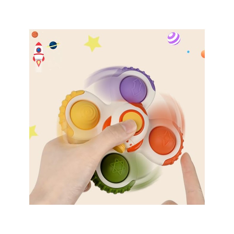 Hand Spinner Baby Bath Toy 0 Years Old with Suction
