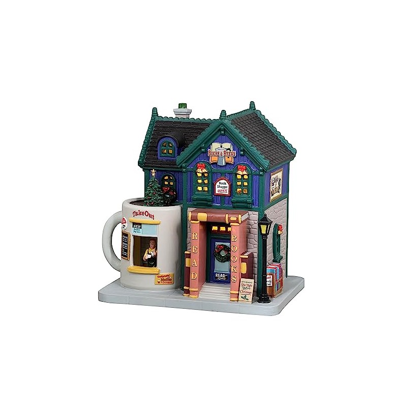 Lemax 35038 Caddington Village Lighted Building: Books & Brews Café