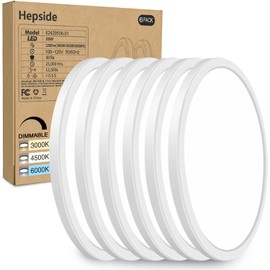 6PACK Flush Mount LED Ceiling Light Fixture White, 12Inch 28Watt, Dimmable & 3000K-4500K-6000K 3 Color Selectable Ceiling Lamp 3200LM Low Profile Ceiling Light for Kitchen Bedroom Hallway Porch