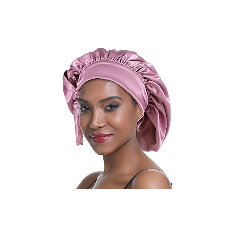 SENGTERM Silk Night Cap Women's Hair Satin Hat Wide Elastic