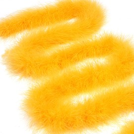 iHUFeather Marabou Feather Boa Natural Turkey Feathers 2 Yard 22g for DIY Crafts Wedding Party Women Costume Christmas Decoration,Yellow