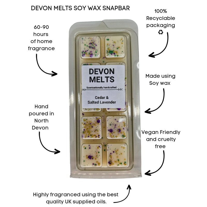 Devon Melts - Cedar & Salted Lavender - Highly Scented