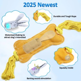 BENTOPAL Interactive Dog Bone Toy Squeaky Motion Activated Small Puppy